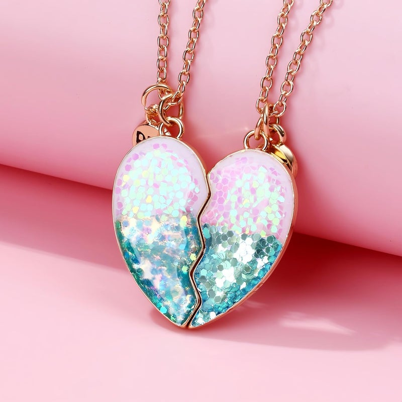 Lezmoii Friendship Necklace Best Friend Necklace Matching Magnetic Unicorn Mermaid BFF Necklace for 2 Girls Friendship Gifts - Image 3